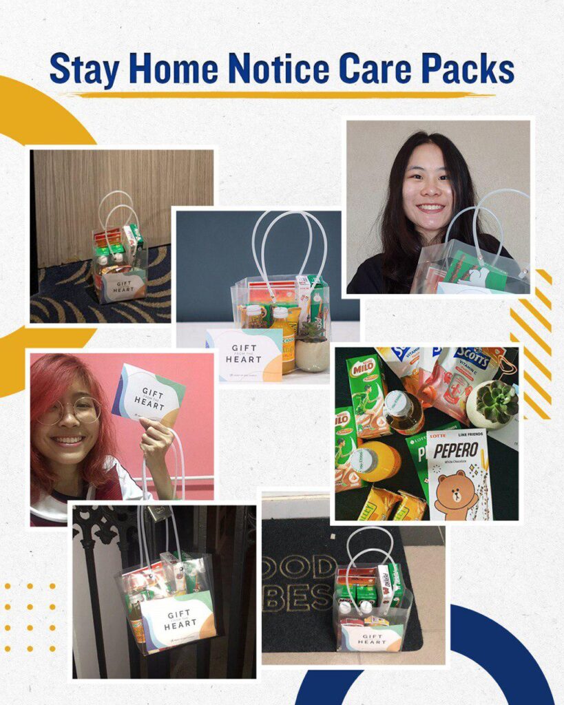 Heart of God Church members serving the Stay Home Notice receive a care pack